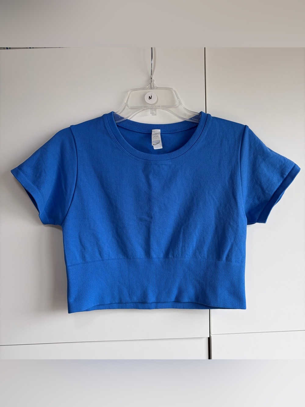 Offline by Aerie. Sidewalk Seamless Cropped T-Shirt Blue. Size Large
